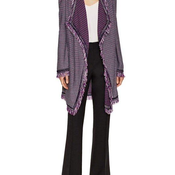 St. John Collection Purple Long Coat M - Picture 4 of 15